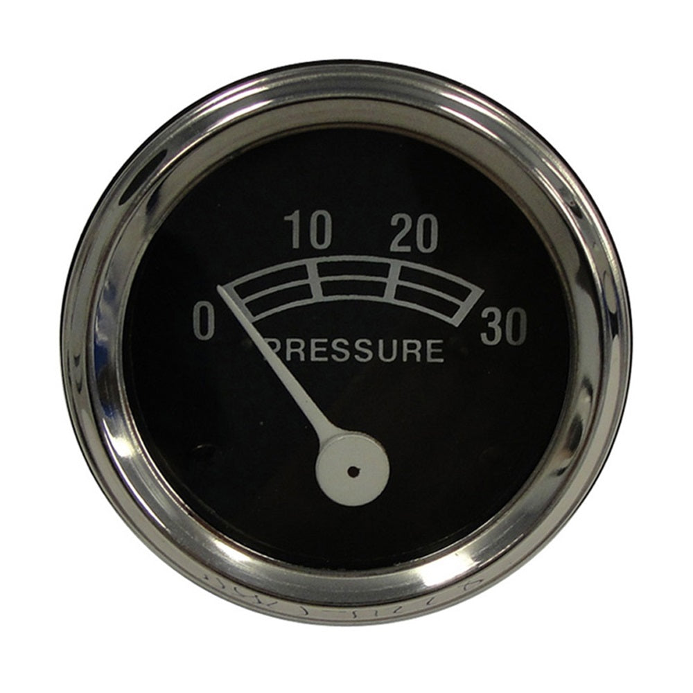 70207834-CHROME/BLACK Oil Pressure Gauge