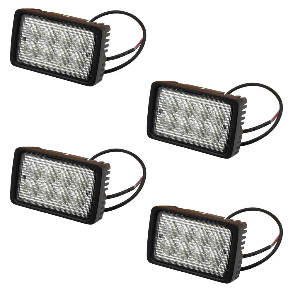 1855118A1 Qty 4: Rectangle LED Flood Work Lamp – Fits Steiger